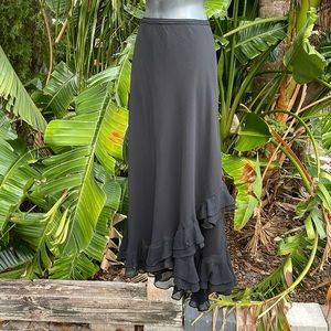 American angel asymmetric maxi skirt with ruffles